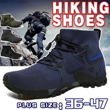 Mens Breathable Hiking Shoes Outdoor Non-slip Wear-resistant Camping Shoes Couples Trail Trekking Mountain Climbing Sport Shoes