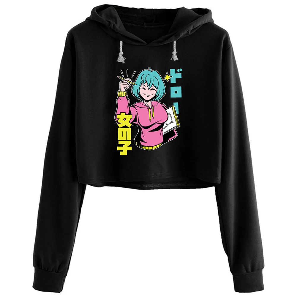Красивые укороченные толстовки с рисунком улыбающейся девушки из аниме с голубыми волосами, женский корейский пуловер Y2k Kawaii Goth для девочек
Красивые укороченные толстовки с рисунком улыбающейся девушки из аниме с голубыми волосами, женский корейский пуловер Y2k Kawaii Goth для девочек