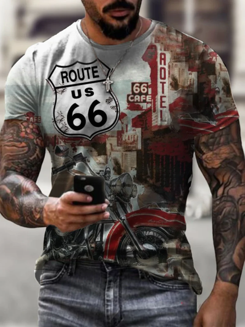 

Мужская винтажная футболка в стиле Харадзюку, модная брендовая уличная футболка большого размера с принтом значков мотора и масла, 2021