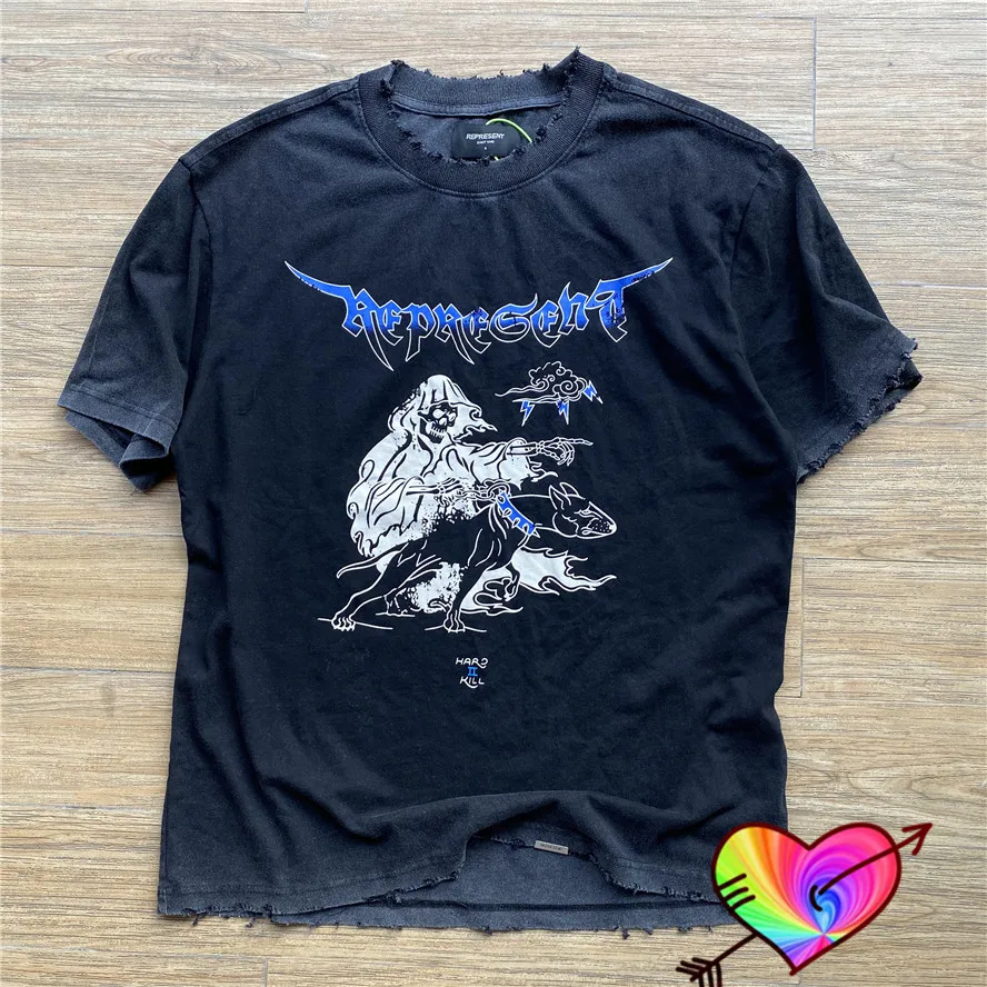 2022 Wash Black Represent Monster Terrier T Shirt Men Women Devil Hunter Graphic Represent Tee Thick Heavy Vintage 1:1 Tops 
2022 Wash Black Represent Monster Terrier T Shirt Men Women Devil Hunter Graphic Represent Tee Thick Heavy Vintage 1:1 Tops