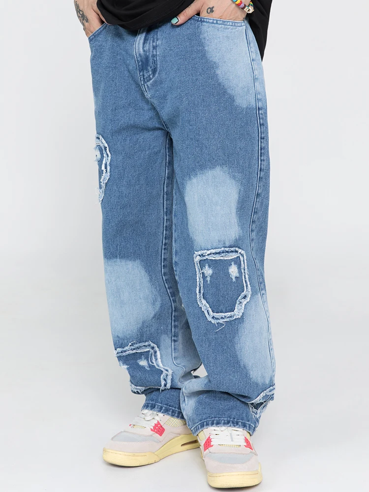 High Street Color Block Spliced Washed Jeans Mens and Womens Ripped Straight Retro Oversize Casual Denim Trousers
High Street Color Block Spliced Washed Jeans Mens and Womens Ripped Straight Retro Oversize Casual Denim Trousers