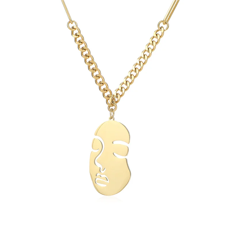 Stainless Steel Face Pendant Necklaces Women Choker Trendy Expression Clavicle Chain Golden Collar Punk Jewelry Gift Accessory
Stainless Steel Face Pendant Necklaces Women Choker Trendy Expression Clavicle Chain Golden Collar Punk Jewelry Gift Accessory