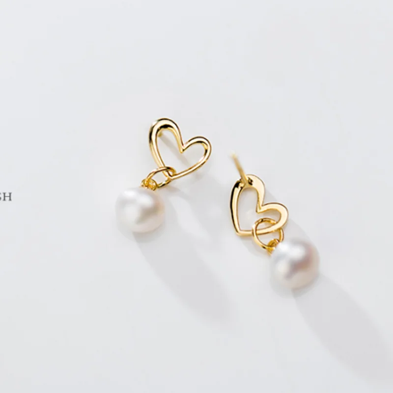 A00737 Sweet Love Heart Baroque Natural Pearl Stud Earrings for Women Genuine 925 Sterling Silver Birthday Jewelry Gift
A00737 Sweet Love Heart Baroque Natural Pearl Stud Earrings for Women Genuine 925 Sterling Silver Birthday Jewelry Gift