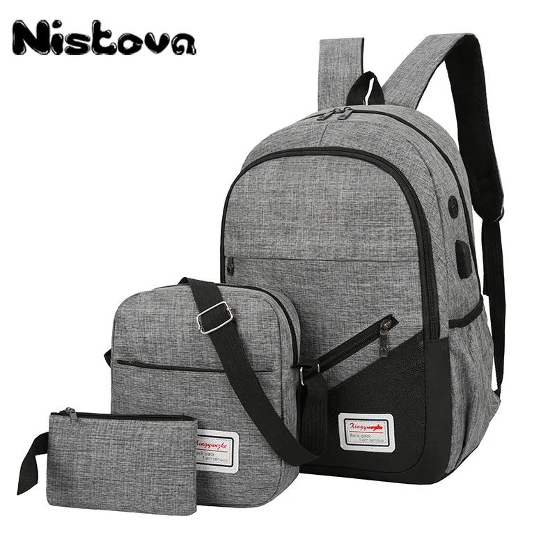 Мужской рюкзак с USB-зарядкой Nistova, многофункциональная школьная сумка для ноутбука, Женский дорожный рюкзак, набор из 3 предметов, Повседневн...
Мужской рюкзак с USB-зарядкой Nistova, многофункциональная школьная сумка для ноутбука, Женский дорожный рюкзак, набор из 3 предметов, Повседневн...
