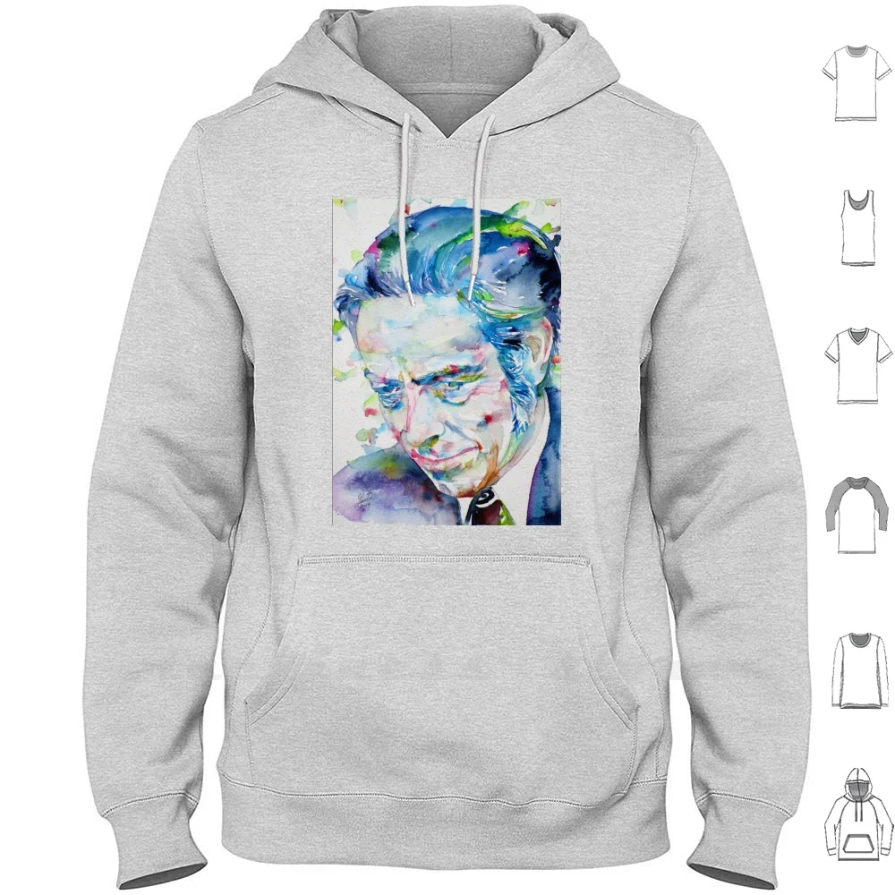 

Alan Watts-Watercolor Portrait.7 Hoodies Long Sleeve Alan Watts Alan Watts Tao Zen Buddha Buddhist