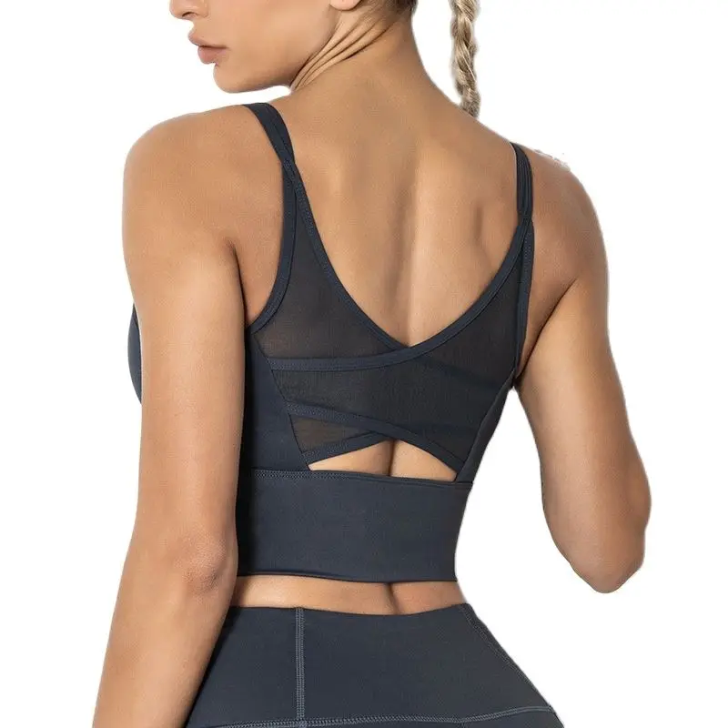 Mesh Stitching Shockproof Women Sports Yoga Bras Running Gym Fitness Tank Top Ladies Padded Gathering Crop Workout Bra
Mesh Stitching Shockproof Women Sports Yoga Bras Running Gym Fitness Tank Top Ladies Padded Gathering Crop Workout Bra
