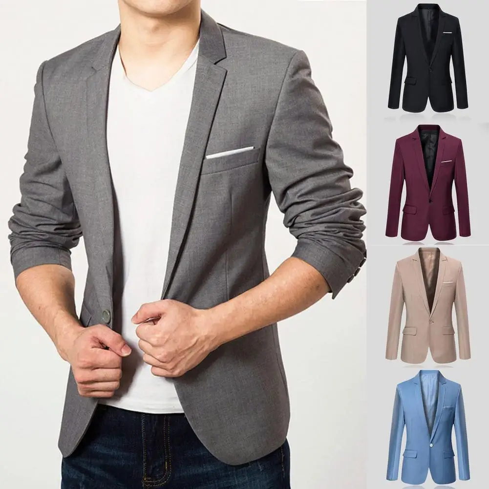 Solid Color Classic Men Slim Fit Office Blazer Trendy Suit Jacket Classic Type for Prom
Solid Color Classic Men Slim Fit Office Blazer Trendy Suit Jacket Classic Type for Prom