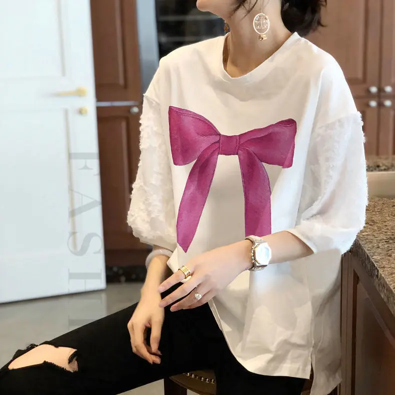 Bubble Short Sleeve Lace Cute T-Shirt Women Design Sense Relaxed Casual Summer New European Station Oversized Tops Plus Size
Bubble Short Sleeve Lace Cute T-Shirt Women Design Sense Relaxed Casual Summer New European Station Oversized Tops Plus Size