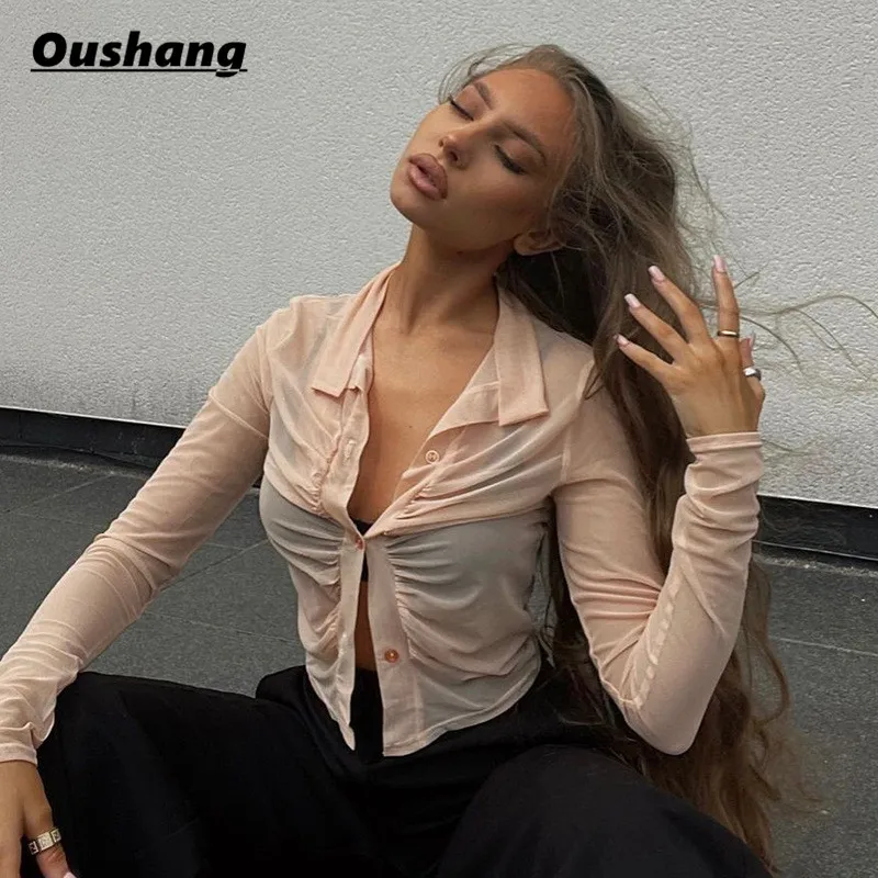 Mesh See Through Sexy Shirts Women Solid Long Sleeve Autumn Streetwear 2021 Elegant Party Shirt Button Up Transparent Slim New
Mesh See Through Sexy Shirts Women Solid Long Sleeve Autumn Streetwear 2021 Elegant Party Shirt Button Up Transparent Slim New
