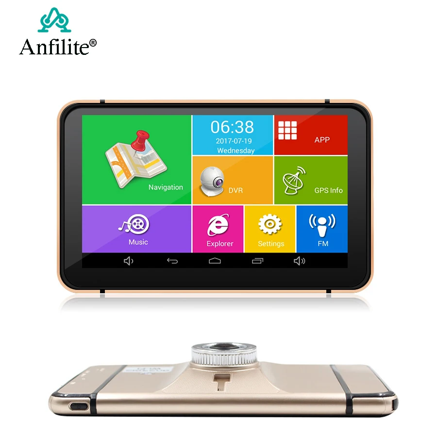 2019 Новый 7-дюймовый автомобильный DVR грузовик GPS навигация Android 1080P рекордер 512Mb 8Gb