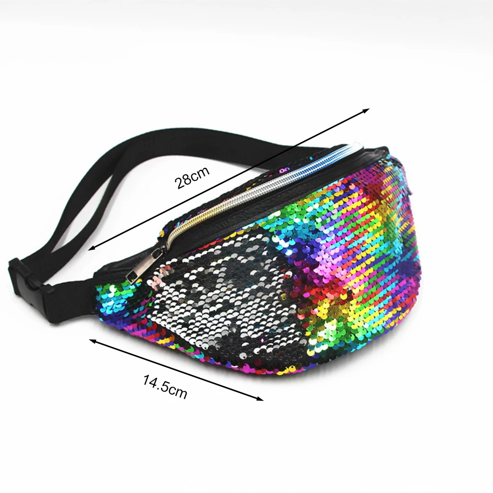 Sequins Fanny Waist Bag Women Fashion Colorful Shoulder Crossbody Bags Zipper PU Glitter Chest Belt Pack Outdoor Travel Pouch 
Sequins Fanny Waist Bag Women Fashion Colorful Shoulder Crossbody Bags Zipper PU Glitter Chest Belt Pack Outdoor Travel Pouch