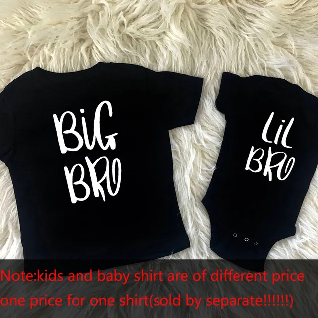 Sibling/комплект одежды для брата и сестры подарок детей футболка с надписью Big Bro Lil