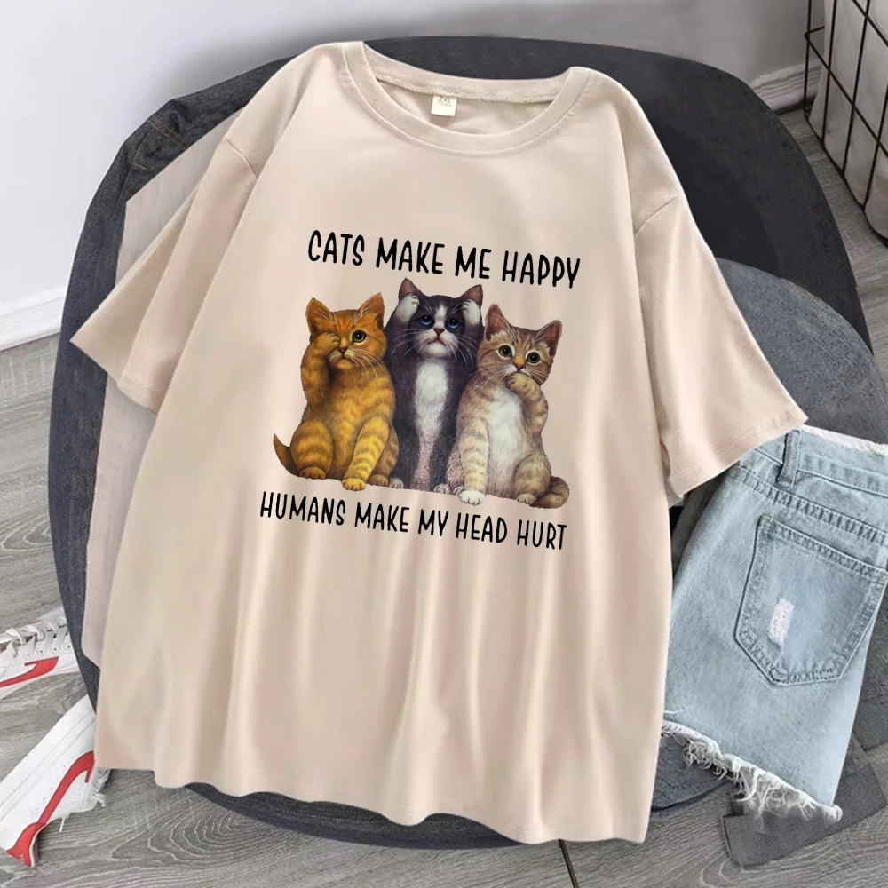Creativity cats make me happy print women's Tshirt Cartoon soft t shirt sports Breathable top Travering summer Female T-shirt
Creativity cats make me happy print women's Tshirt Cartoon soft t shirt sports Breathable top Travering summer Female T-shirt