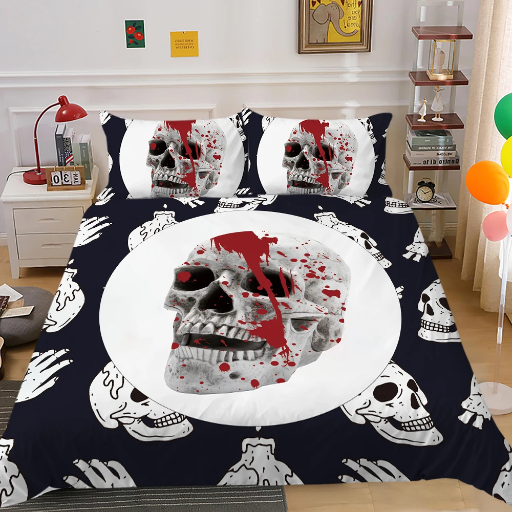Bedding Set Luxury Duvet Cover Skull Printed Soft Breathable Bed Set Queen Size Boys Girls Bedroom Decorations
Bedding Set Luxury Duvet Cover Skull Printed Soft Breathable Bed Set Queen Size Boys Girls Bedroom Decorations
