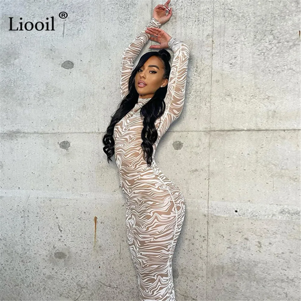 Liooil Sexy Midi Mesh Dress Long Sleeve O Neck Bodycon Dresses For Women Party Clubwear Elegant Printed Tight Fitted Summer 2021
Liooil Sexy Midi Mesh Dress Long Sleeve O Neck Bodycon Dresses For Women Party Clubwear Elegant Printed Tight Fitted Summer 2021