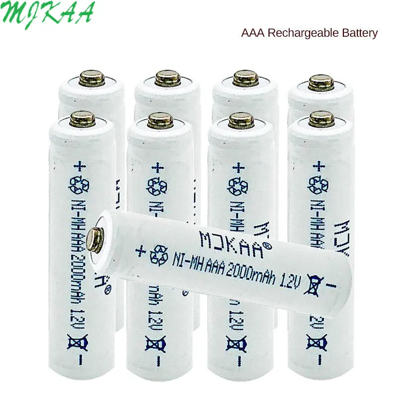 MJKAA 2000mAh Ni-mh 1.2V AAA Rechargeable Battery 3A Batteries for Camera Toys Remote Controls Radios Torches Clocks Toys
MJKAA 2000mAh Ni-mh 1.2V AAA Rechargeable Battery 3A Batteries for Camera Toys Remote Controls Radios Torches Clocks Toys