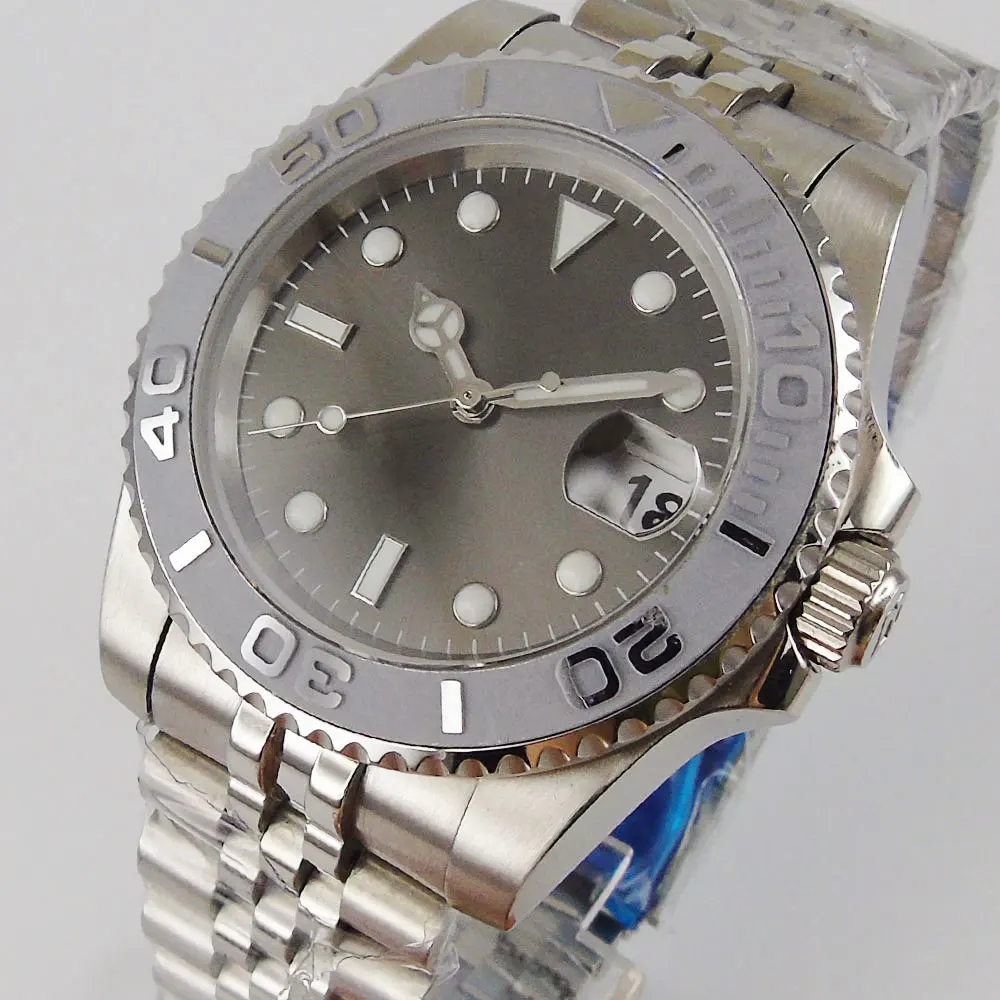 Classic Self Windng Business 40mm Men Watch MIYOTA 8215 NH35 Movement Grey Bezel Insert Mental Jubilee Bracelet
Classic Self Windng Business 40mm Men Watch MIYOTA 8215 NH35 Movement Grey Bezel Insert Mental Jubilee Bracelet
