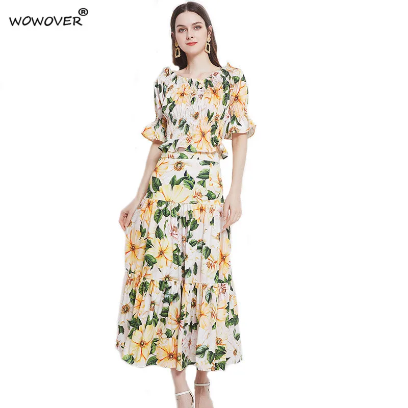 Women Summer Beach Suit 2021 Fashion Runway Camellia Floral Print Crop Top and Maxi Skirt Two Piece Dress Set Party Sexy Outfits
Women Summer Beach Suit 2021 Fashion Runway Camellia Floral Print Crop Top and Maxi Skirt Two Piece Dress Set Party Sexy Outfits