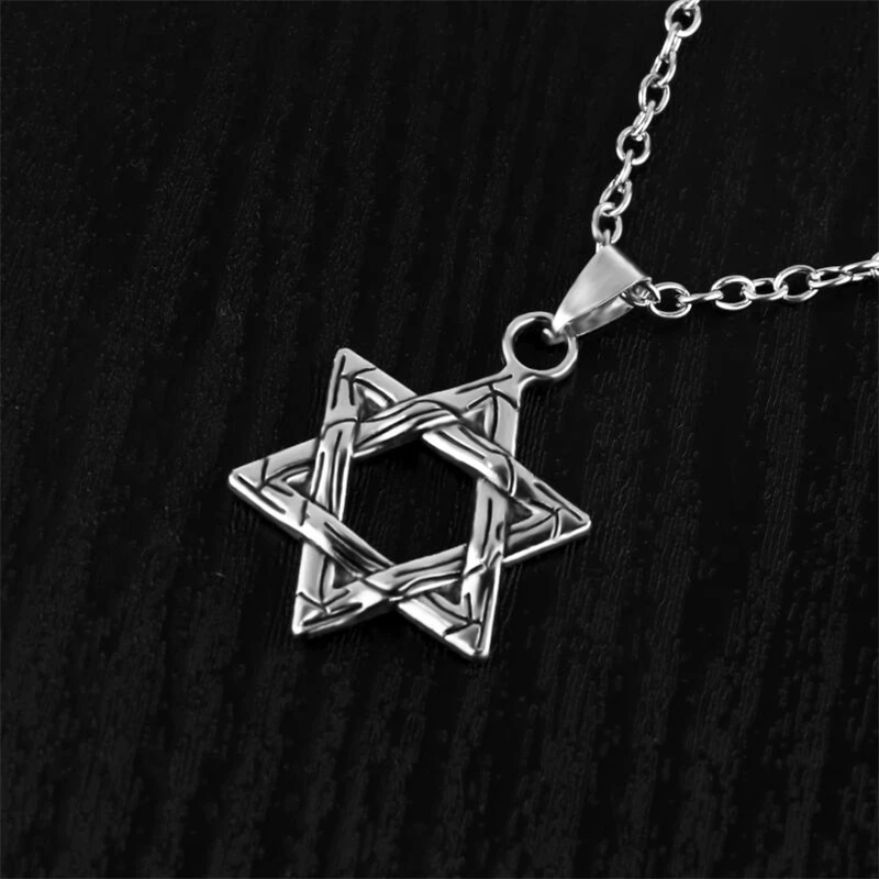 Six-pointed Star Pendant Israel Chain Pendant Necklace Men Women Unisex Stainless Steel Judaica Silver Color Jewish Jewelry
Six-pointed Star Pendant Israel Chain Pendant Necklace Men Women Unisex Stainless Steel Judaica Silver Color Jewish Jewelry