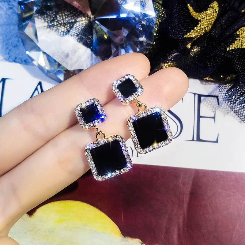 2019 Fashion Female Black Square Stone Earrings Cute Gold Earrings Jewelry Vintage Wedding Stud Earrings For Women
2019 Fashion Female Black Square Stone Earrings Cute Gold Earrings Jewelry Vintage Wedding Stud Earrings For Women