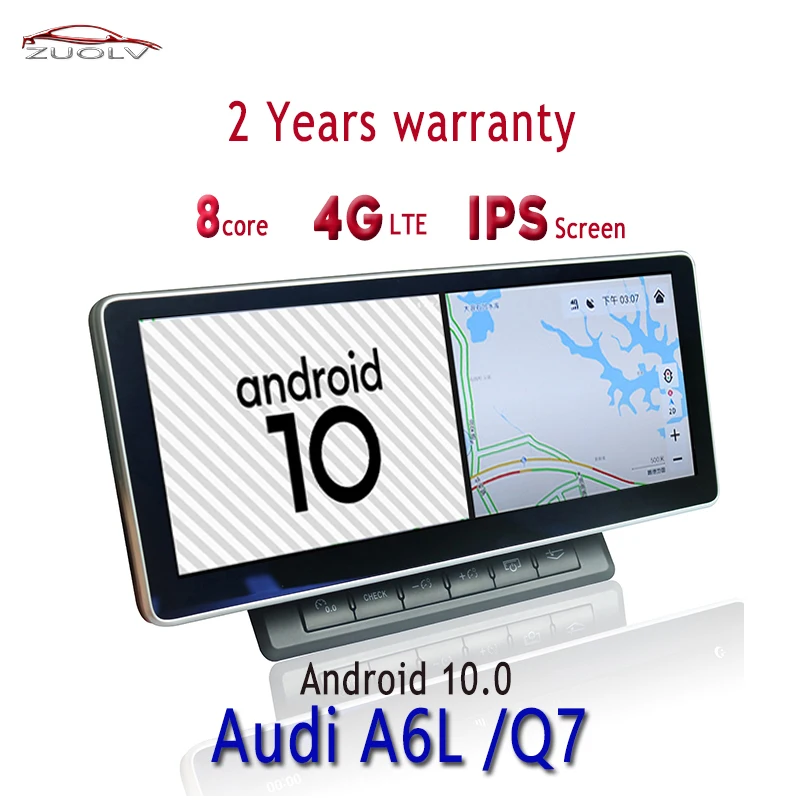 Мультимедийный навигатор ZUOLV с GPS для приборной панели Audi A6L Q7 Android 10 0 Bluetooth 4 Гб + 64