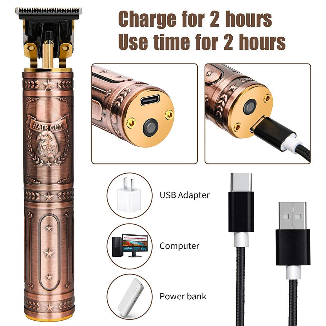 USB Electric Hair Clippers Eagle Style Carving Hairdresses Machines Professional Haircut Pruner 0Mm Trimmer Men Barber Shaver
USB Electric Hair Clippers Eagle Style Carving Hairdresses Machines Professional Haircut Pruner 0Mm Trimmer Men Barber Shaver