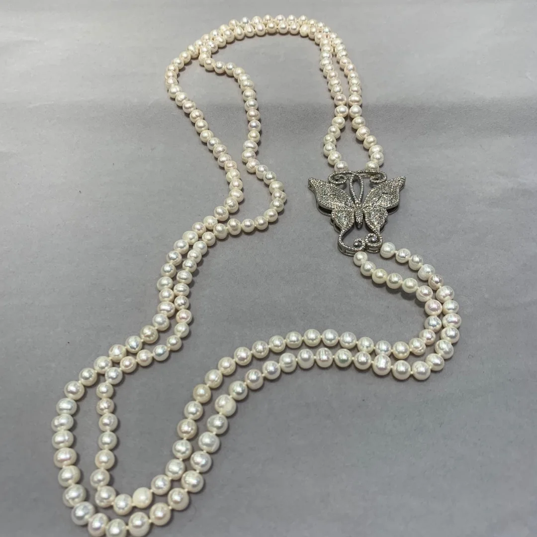 7-8MM natural fresh water pearl sweater necklace long double layers cubic zircon butterfly fashion women jewelry free shipping
7-8MM natural fresh water pearl sweater necklace long double layers cubic zircon butterfly fashion women jewelry free shipping