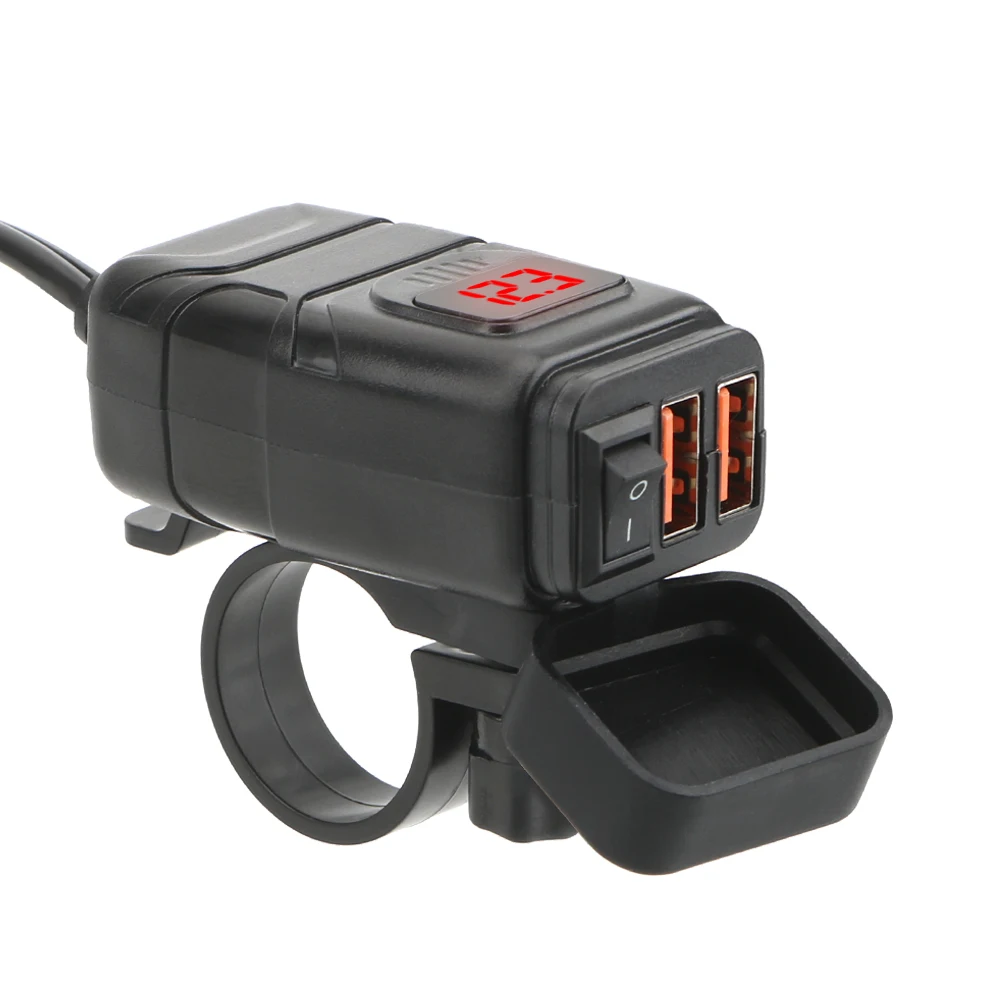 Digital Voltmeter Adapter Dual USB Charger QC 3.0 Vehicle-mounted Motorcycle Quick Charger Moto Accessories ON OFF Switch
Digital Voltmeter Adapter Dual USB Charger QC 3.0 Vehicle-mounted Motorcycle Quick Charger Moto Accessories ON OFF Switch