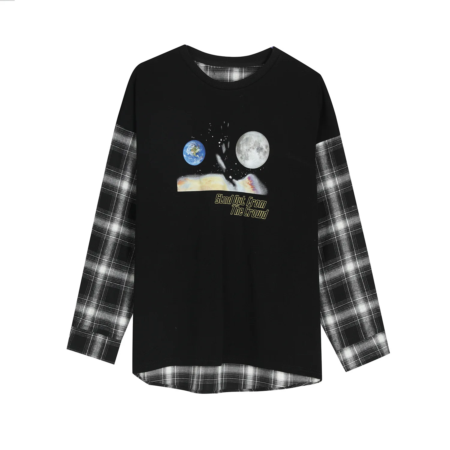 Special area | Korean version Plaid moon star sky printed sweater round neck Pullover casual long sleeve T-shirt fashion
Special area | Korean version Plaid moon star sky printed sweater round neck Pullover casual long sleeve T-shirt fashion
