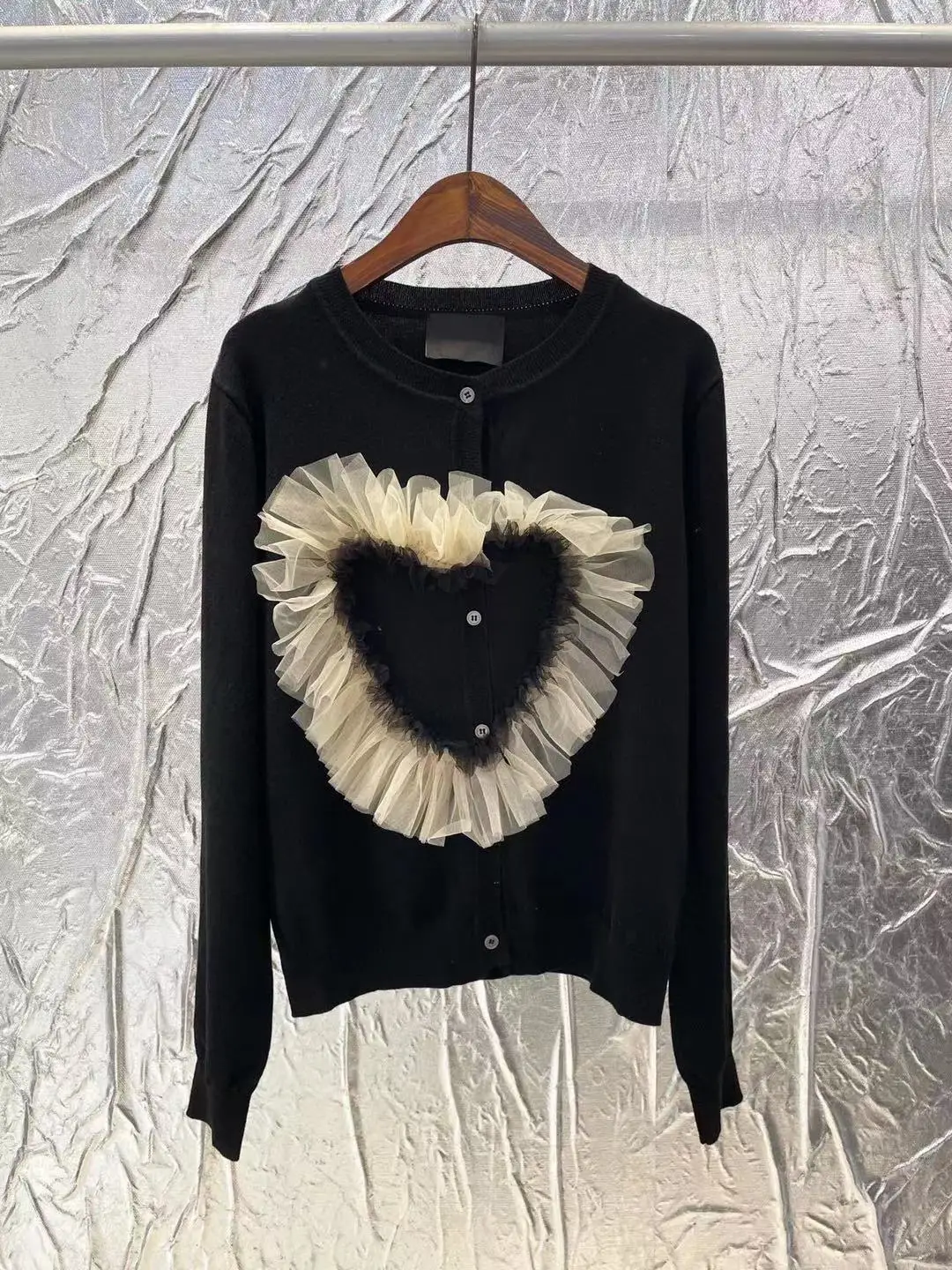 Cosmicchic 2021 Autumn Women's Long Sleeve Woolen Cardigan O-Neck Sweater Runway Single Breasted Mesh Patchwork Black Cardigan
Cosmicchic 2021 Autumn Women's Long Sleeve Woolen Cardigan O-Neck Sweater Runway Single Breasted Mesh Patchwork Black Cardigan