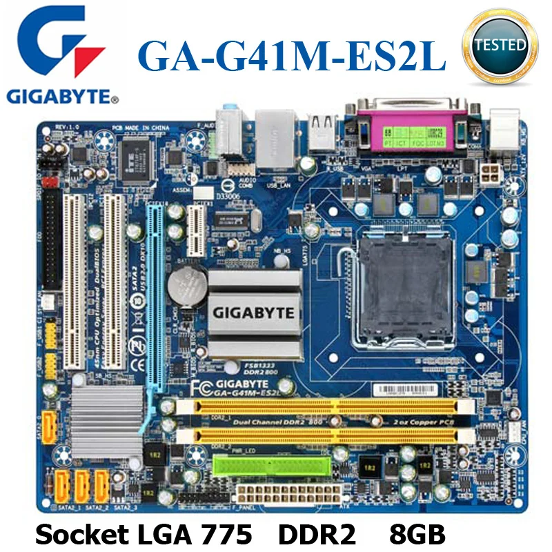 Материнская плата LGA 775 DDR2 Gigabyte GA-G41M-ES2L оригинальная десктопная материнская G41M-ES2L
