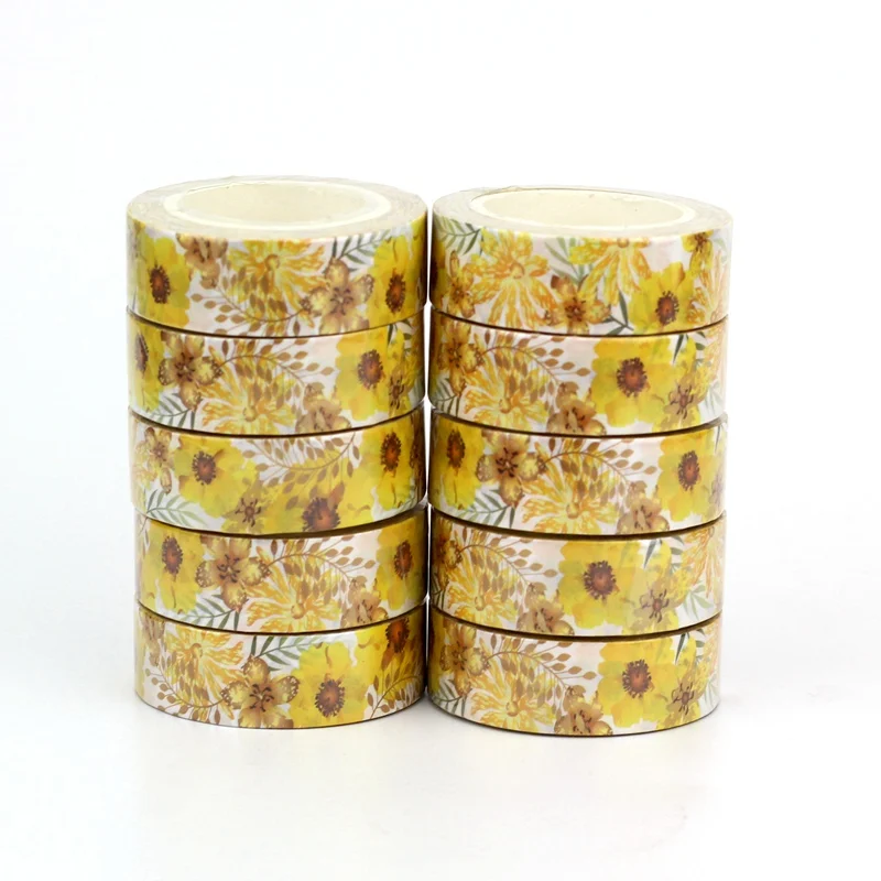 NEW 10pcs/Lot Decorative Beautiful Yellow Flowers Washi Tapes Paper Scrapbooking Journaling Adhesive Masking Tape Stationery
NEW 10pcs/Lot Decorative Beautiful Yellow Flowers Washi Tapes Paper Scrapbooking Journaling Adhesive Masking Tape Stationery