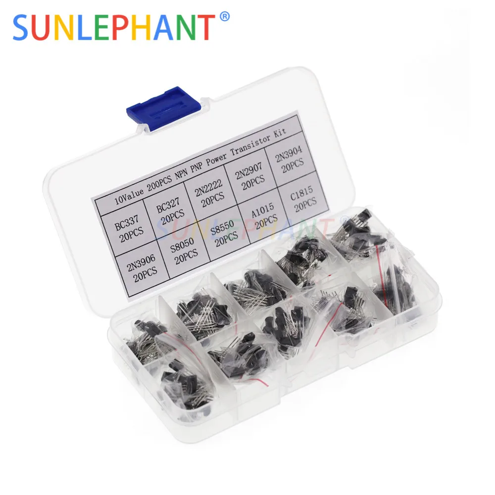 BC327 BC337 2N2222 2N2907 2N3904 2N3906 S8050 S8550 A1015 C1815 Triode Transistor Assortment Kit 10value 200PCS,Transistors Box
BC327 BC337 2N2222 2N2907 2N3904 2N3906 S8050 S8550 A1015 C1815 Triode Transistor Assortment Kit 10value 200PCS,Transistors Box