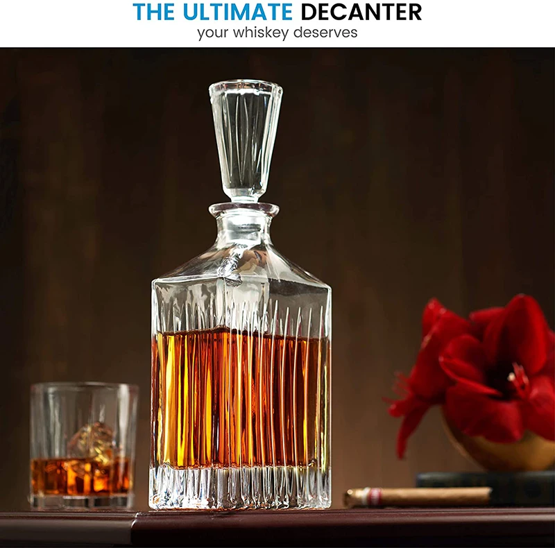 Hellodream Crystal lead-free Whiskey Decanter & Liquor Decanter with Glass Stopper for Alcohol Bourbon Scotch 650ml
Hellodream Crystal lead-free Whiskey Decanter & Liquor Decanter with Glass Stopper for Alcohol Bourbon Scotch 650ml