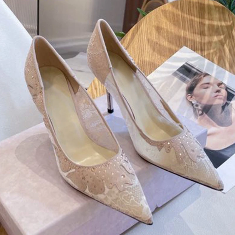 2020 Spring Thin Heels Pumps Shoes Women Pointed Toe High Heel Work Shoes Dot Mesh Vintage Lace Shallow Pumps For Party
2020 Spring Thin Heels Pumps Shoes Women Pointed Toe High Heel Work Shoes Dot Mesh Vintage Lace Shallow Pumps For Party