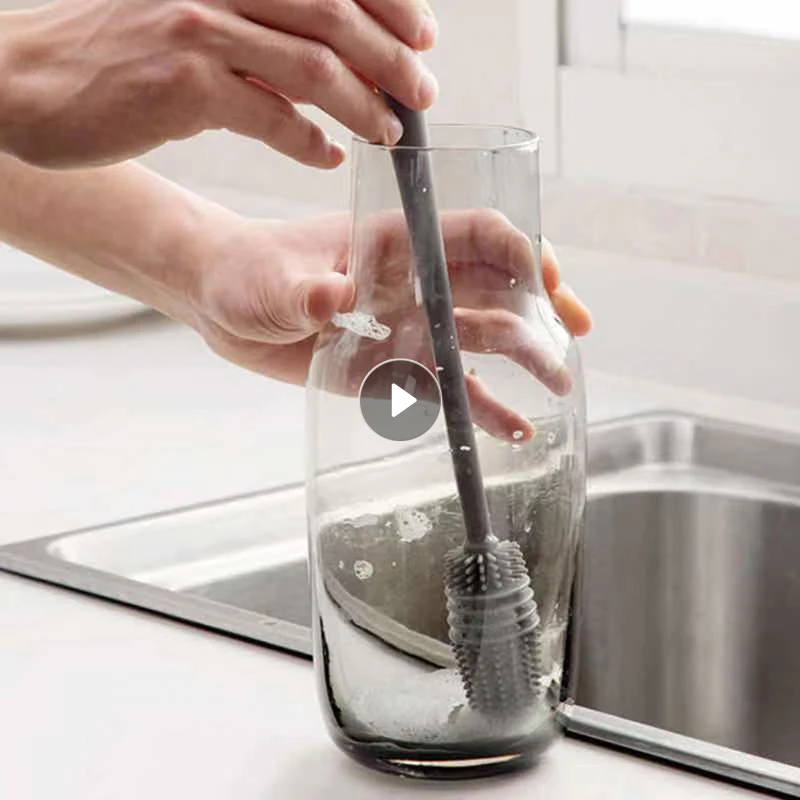Silicone Milk Bottle Brush Long Handle Cup Brush 360 Handheld Soft Head Food Grade Watering Kitchen Household Cleaning Brushes
Silicone Milk Bottle Brush Long Handle Cup Brush 360 Handheld Soft Head Food Grade Watering Kitchen Household Cleaning Brushes