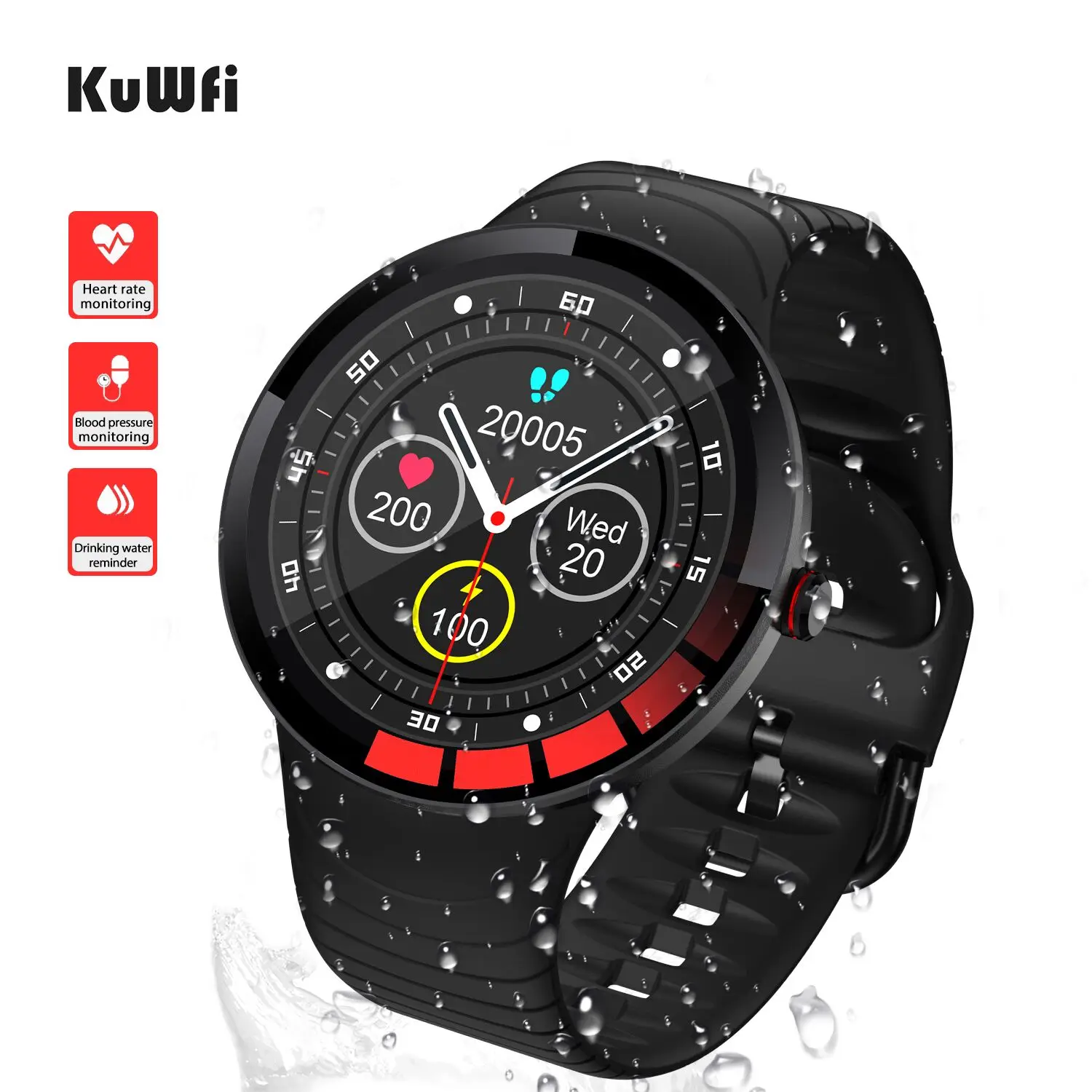 KuWFi Smart Watch for Android and iOS Phone IP68 Waterproof, Fitness Tracker Watch with Heart Rate Monitor Step Sleep Tracker
KuWFi Smart Watch for Android and iOS Phone IP68 Waterproof, Fitness Tracker Watch with Heart Rate Monitor Step Sleep Tracker