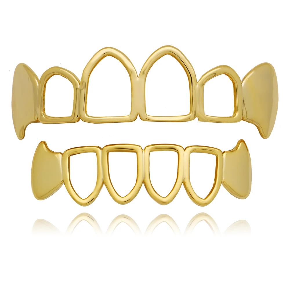 LuReen Gold Teeth Grillz Top Bottom Grills Dental Hollow Open Face Grill Vampire Fang Tooth Caps Body Jewelry Party
LuReen Gold Teeth Grillz Top Bottom Grills Dental Hollow Open Face Grill Vampire Fang Tooth Caps Body Jewelry Party