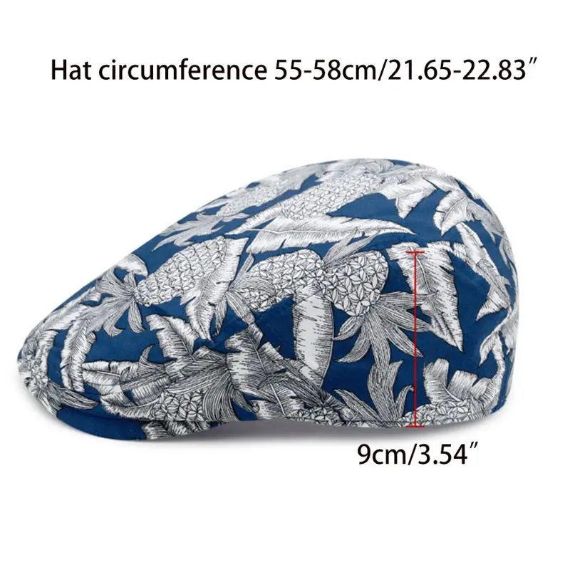 Women Floral Pineapple Print Beret Flat Cap Sunscreen Visor Newsboy Peaked Hat 
Women Floral Pineapple Print Beret Flat Cap Sunscreen Visor Newsboy Peaked Hat
