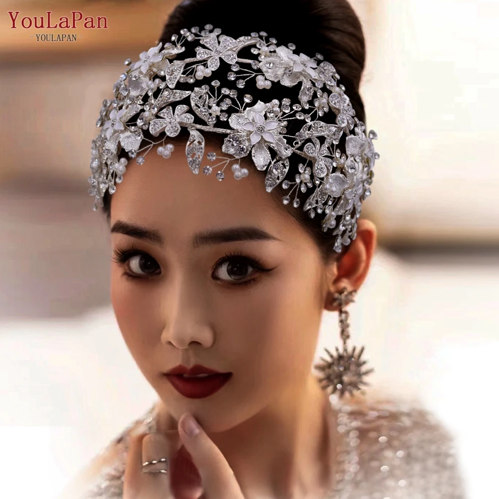 

YouLaPan HP283 Bridal Tiaras Rhinestone Wedding Headbands Bride Headdress Hair Accessories Handmade Woman Headpiece for Pageant