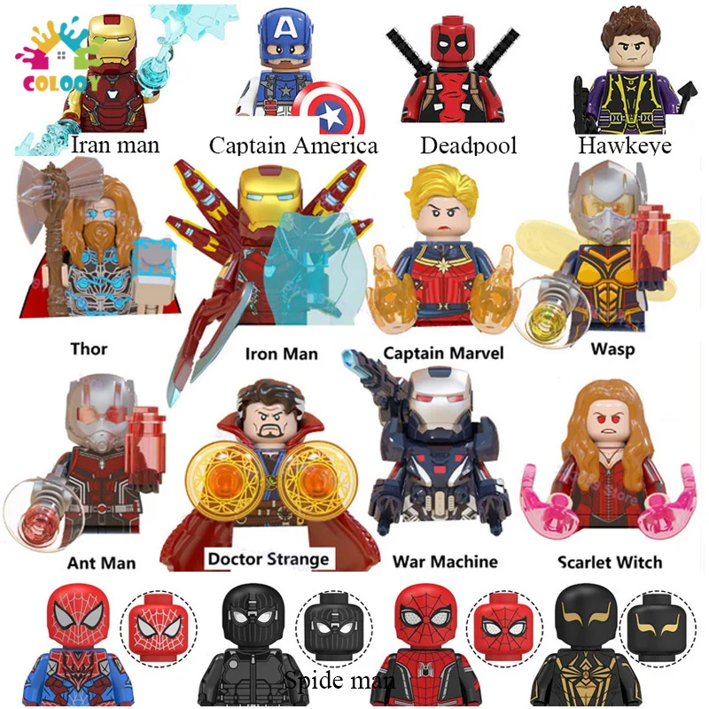 Disney Blocks Marvel Iron Man Figures Building Blocks Deadpool Spider Man Bricks Mini Doll Toys For Children Christmas Gifts
Disney Blocks Marvel Iron Man Figures Building Blocks Deadpool Spider Man Bricks Mini Doll Toys For Children Christmas Gifts