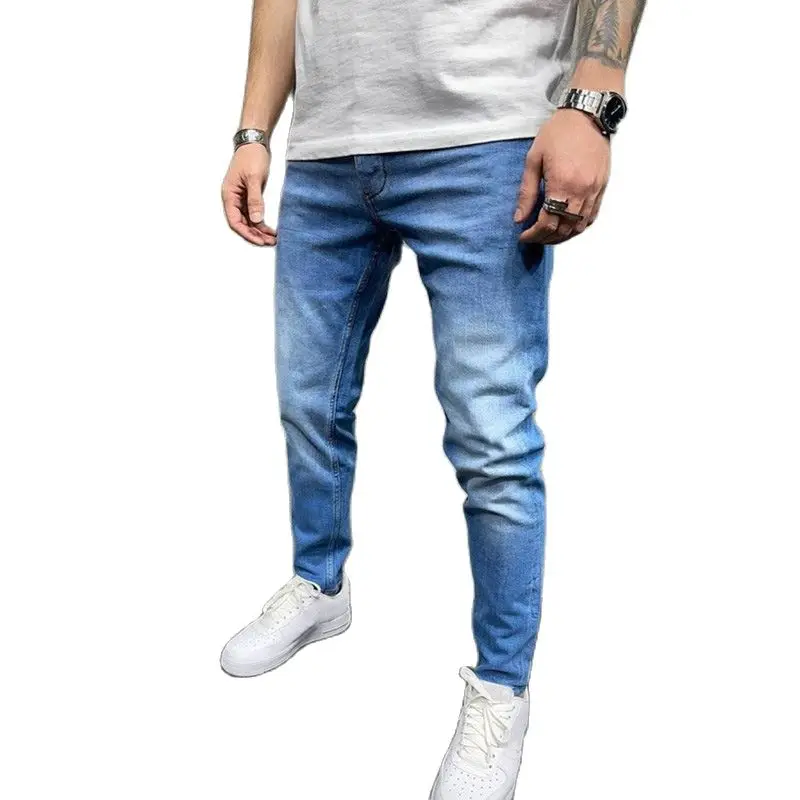 New 2022 Washing Blue Korean Style For Men Classic Workwear Jeans Stretch Man's Casual Ripped Slim Fit Men's Denim Trousers
New 2022 Washing Blue Korean Style For Men Classic Workwear Jeans Stretch Man's Casual Ripped Slim Fit Men's Denim Trousers