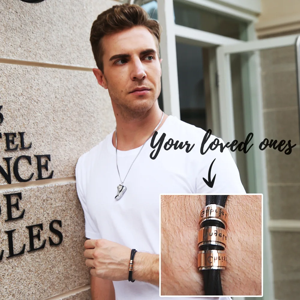 Нержавеющая сталь бусины кожаные браслеты из нержавеющей стали для мужчин Мужская обувь ручной работы из натуральной кожи Шарм для браслет...
Нержавеющая сталь бусины кожаные браслеты из нержавеющей стали для мужчин Мужская обувь ручной работы из натуральной кожи Шарм для браслет...