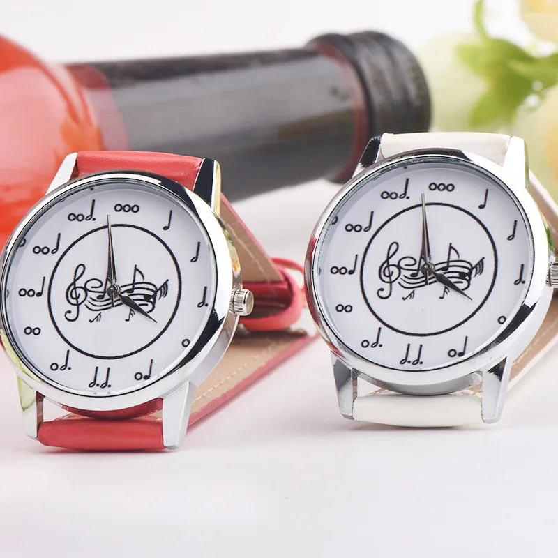European fashion Fancy Unisex Musical Note Leather Strap Brand Alloy Quartz Waterproof Watch Zegarek Damski Reloj Mujer Clock 
European fashion Fancy Unisex Musical Note Leather Strap Brand Alloy Quartz Waterproof Watch Zegarek Damski Reloj Mujer Clock