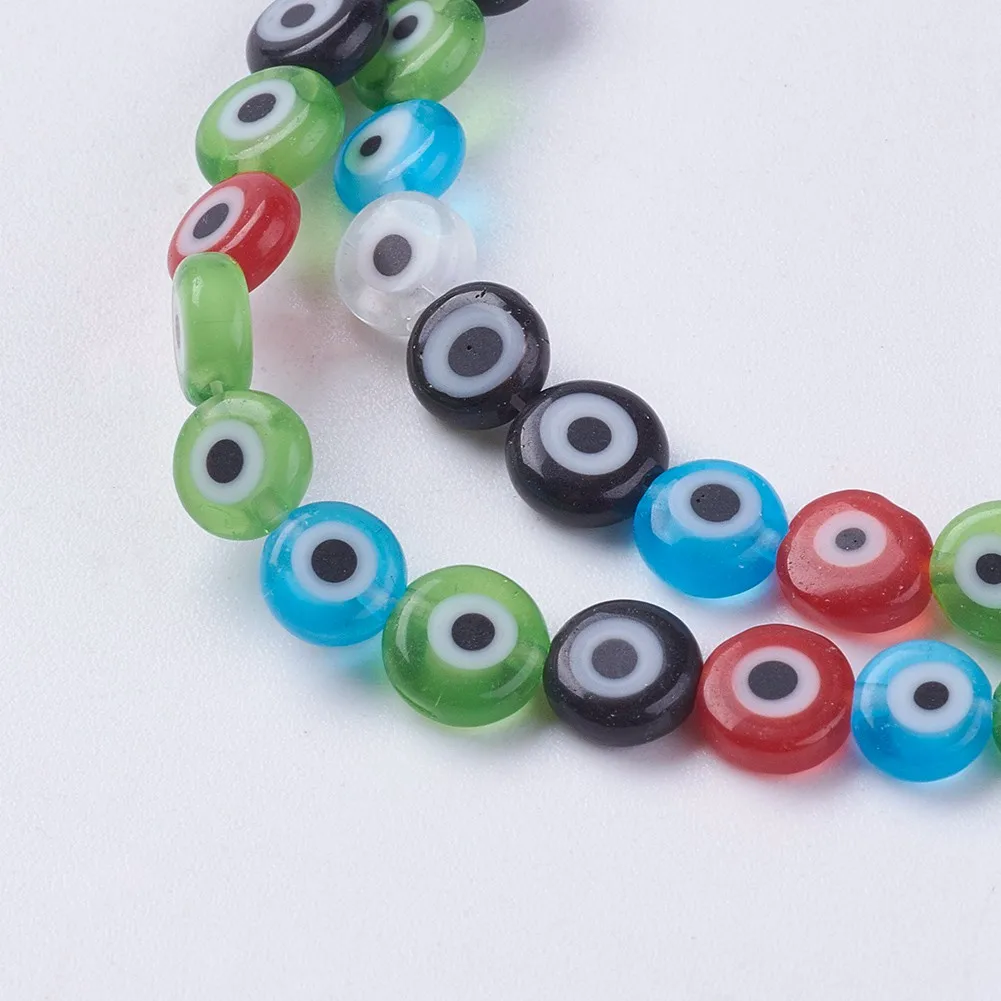 Handmade Evil Eye Lampwork Beads Strands Flat Round Colorful Beads For DIY Jewelry Making 6x2.5mm, Hole: 1mm
Handmade Evil Eye Lampwork Beads Strands Flat Round Colorful Beads For DIY Jewelry Making 6x2.5mm, Hole: 1mm