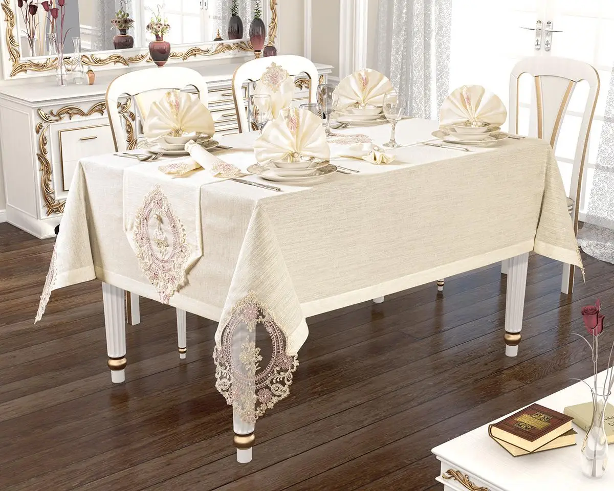 Nesli Table Cover Set 26 Piece Cream