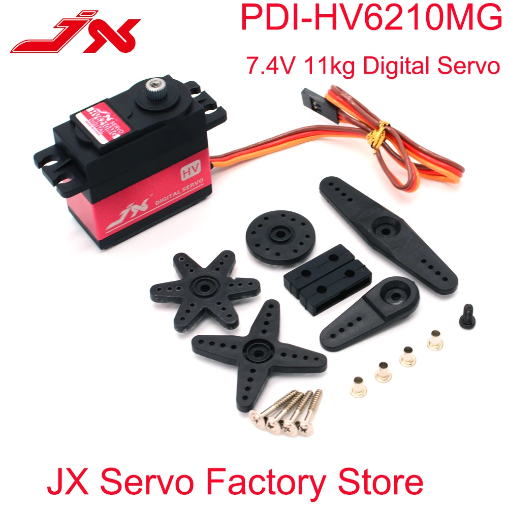 

JX SERVO PDI-HV6210MG 10 кг большой крутящий момент 7,4 в 120 градусов металлическая Шестерня цифровой стандартный сервопривод для 1/8 1/5 RC автомобиль/RC модель RC Crawle