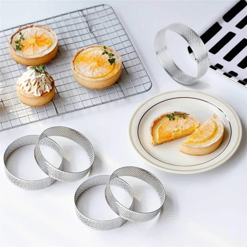 5 Types Stainless Steel Tart Mold Ring Tartlet Cake Mousse Molds Cookies Pastry Circle Cutter Pie Ring Perforated Baking Tool
5 Types Stainless Steel Tart Mold Ring Tartlet Cake Mousse Molds Cookies Pastry Circle Cutter Pie Ring Perforated Baking Tool