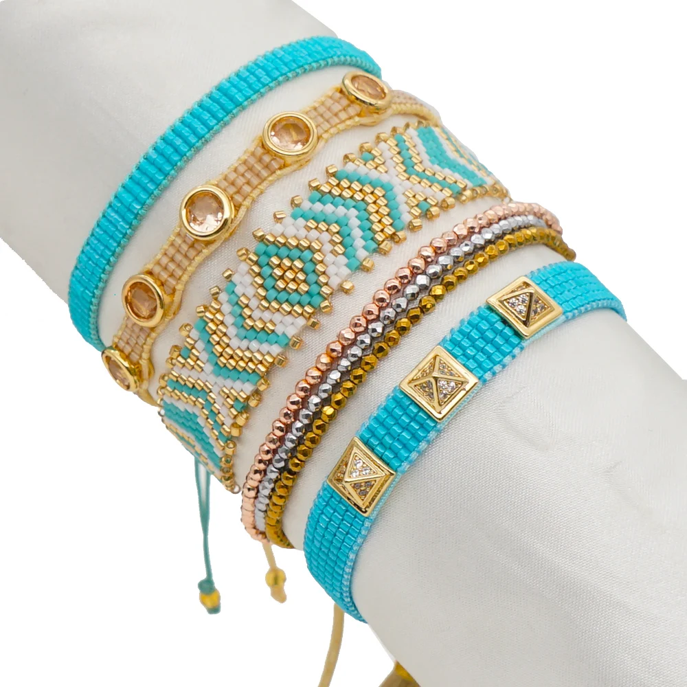 

YASTYT Beaded Bracelet Rhinestone Jewellery Trendy Fashion Bohemian Pulseras Crystal Jewelry Rivet Friendship Miyuki Bracelets
