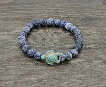 8mm ug4 Black weathering agate bead Bangles turquoise tortoise Buddha Prayer Yoga Bracelet Onyx Matte women men nature stone | Украшения и